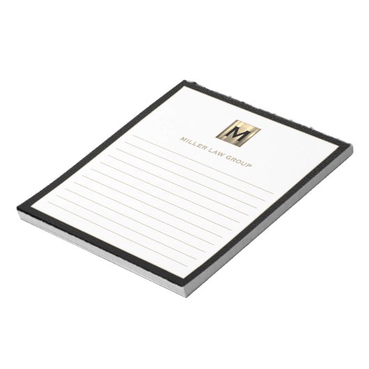 Elegantes Monogram Notepad Notizblock (Rotiert)