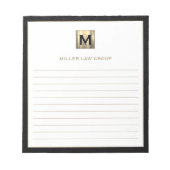 Elegantes Monogram Notepad Notizblock (Vorderseite)