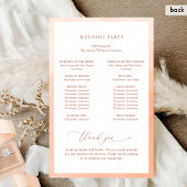 Elegantes Monogram Peach Wedding Program