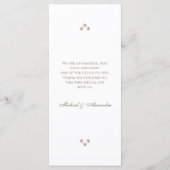 Elegantes Monogram Pearl Wedding Menu Menükarte (Rückseite)