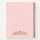 Elegantes Monogram Pink Gold Office School Noteboo Notizblock (Rückseite)