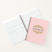 Elegantes Monogram Pink Gold Office School Noteboo Notizblock (Innenseite)