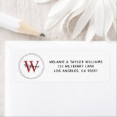 Elegantes Monogram Red Return Address Label (Insitu)