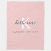 Elegantes Monogram Rosa Fleece Blanket (Vorderseite)