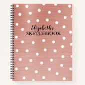 Elegantes Monogram Rose Gold Sketchbook Notebook Notizblock (Vorderseite)