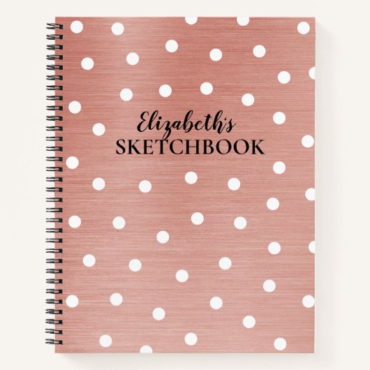 Elegantes Monogram Rose Gold Sketchbook Notebook Notizblock (Vorderseite)