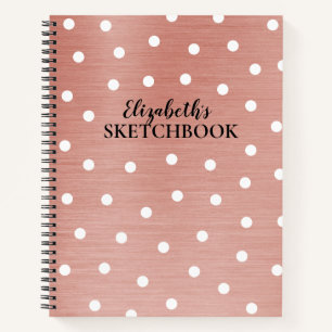 Elegantes Monogram Rose Gold Sketchbook Notebook Notizblock