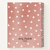 Elegantes Monogram Rose Gold Sketchbook Notebook Notizblock (Rückseite)