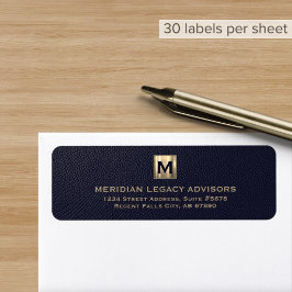 Elegantes Monogram-Rücksendeadresse-Etikett