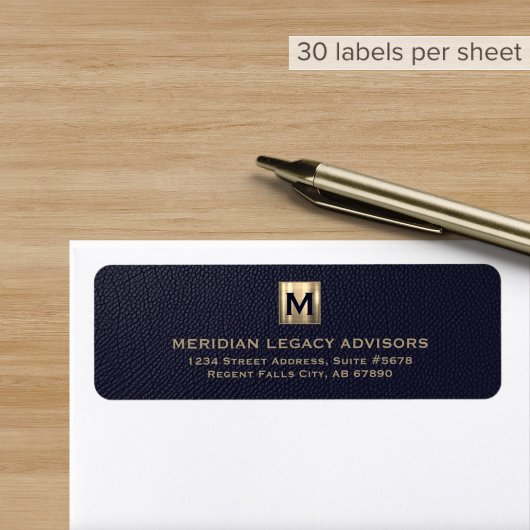 Elegantes Monogram-Rücksendeadresse-Etikett