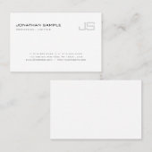 Elegantes Monogram Schlicht Modernes Design Luxury Visitenkarte (Vorne/Hinten)
