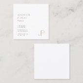 Elegantes Monogram Schlicht Modernes Design Luxus Quadratische Visitenkarte (Vorne/Hinten)