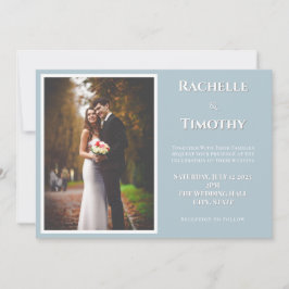 Elegantes Monogram Script Color Foto Hochzeit Einladung