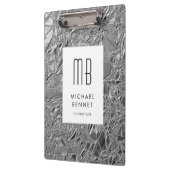 Elegantes Monogram Silver Business Klemmbrett (Links)