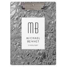 Elegantes Monogram Silver Business