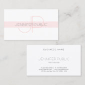 Elegantes Monogram Sleek Design Moderner Schlichte Visitenkarte (Vorne/Hinten)