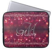 Elegantes Monogram Sparkle Personalisiertes Notebo Laptopschutzhülle (Vorderseite)