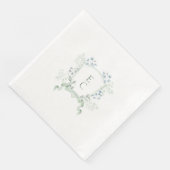 Elegantes Monogram Wappen Hochzeit Napkins Serviette (Ecke)
