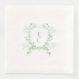 Elegantes Monogram Wappen Hochzeit Napkins Serviette