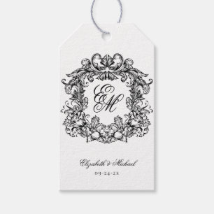 Elegantes Monogram Wappen Wedding Bridesmaid Geschenkanhänger