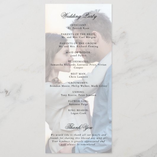 Elegantes Monogram Wappen Wedding Foto Programm (Rückseite)