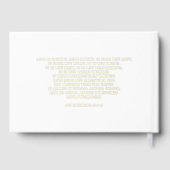 Elegantes Monogram Wappen White and Gold Wedding Gästebuch (Rückseite)