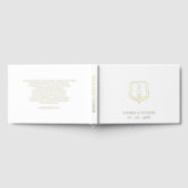 Elegantes Monogram Wappen White and Gold Wedding Gästebuch (Voll)