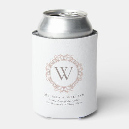 Elegantes Monogram Wappen White Wedding Dosenkühler