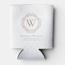 Elegantes Monogram Wappen White Wedding Dosenkühler