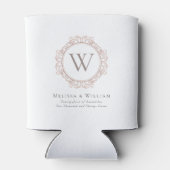 Elegantes Monogram Wappen White Wedding Dosenkühler (Rückseite)