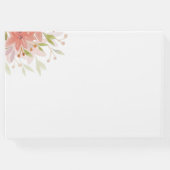 Elegantes Monogram Watercolor Blume Gästebuch (Rückseite)