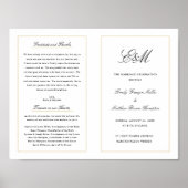 Elegantes Monogram Wedding Program Außendownload Poster (Vorne)