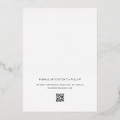 Elegantes Monogram Wreath Black Foto Save the Date Folieneinladung (Rückseite)