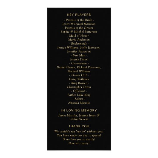 Elegantes Monogram Wreath Wedding Programm (Hinten)