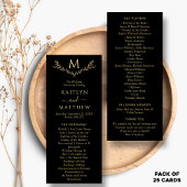 Elegantes Monogram Wreath Wedding Programm