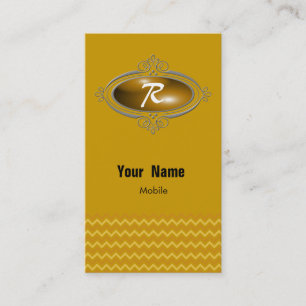 Elegantes Monogram Zickzack Gold Visitenkarte