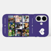 Elegantes Monogramm 9 Foto lila Case-Mate iPhone Hülle (Rückseite (Horizontal))