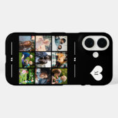 Elegantes Monogramm 9 Foto schwarz Case-Mate iPhone Hülle (Rückseite (Horizontal))