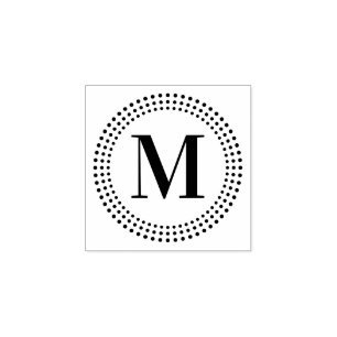 Elegantes Monogramm anfängliches Radial Sunburst D Gummistempel