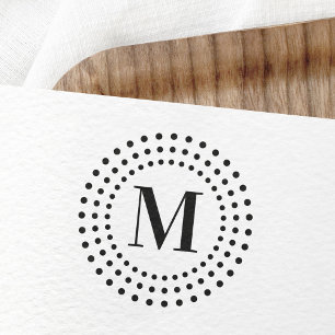 Elegantes Monogramm anfängliches Radial Sunburst D Gummistempel