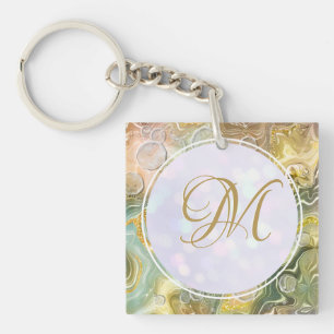 Elegantes Monogramm Anfangsbuchstabe Abstrakt Gold Schlüsselanhänger