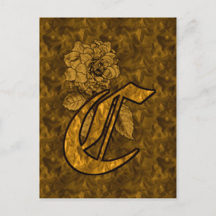 Elegantes Monogramm Anfangsbuchstabe C Gold-Pfings Postkarte