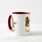 Elegantes Monogramm Anfangsbuchstabe C Gold Pfings Tasse (Vorderseite Links)