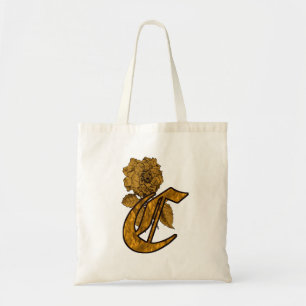 Elegantes Monogramm Anfangsbuchstabe C Gold Pfings Tragetasche