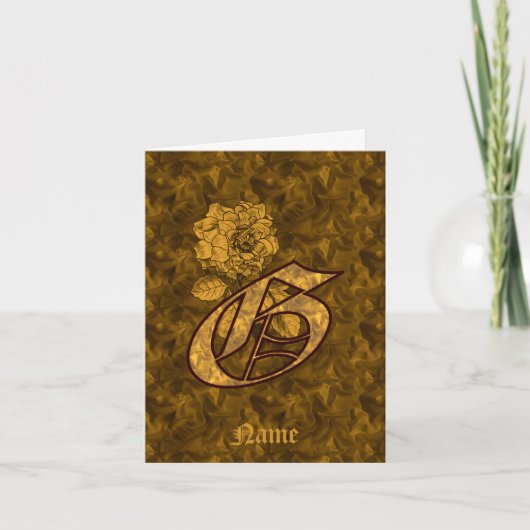 Elegantes Monogramm Anfangsbuchstabe G Gold Pfings (Vorderseite)