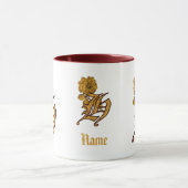 Elegantes Monogramm Anfangsbuchstabe H Gold-Pfings Tasse (Zentrum)