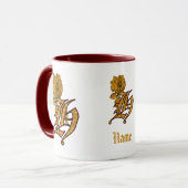 Elegantes Monogramm Anfangsbuchstabe H Gold-Pfings Tasse (Vorderseite Links)