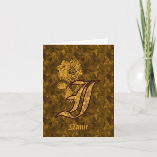 Elegantes Monogramm Anfangsbuchstabe I Gold Pfings (Vorderseite)