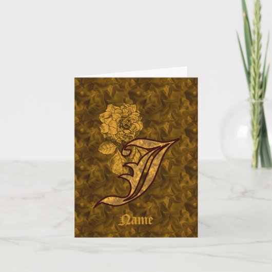 Elegantes Monogramm Anfangsbuchstabe J Gold Pfings (Vorderseite)