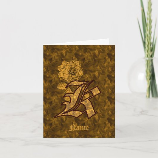 Elegantes Monogramm Anfangsbuchstabe K Gold-Pfings (Vorderseite)